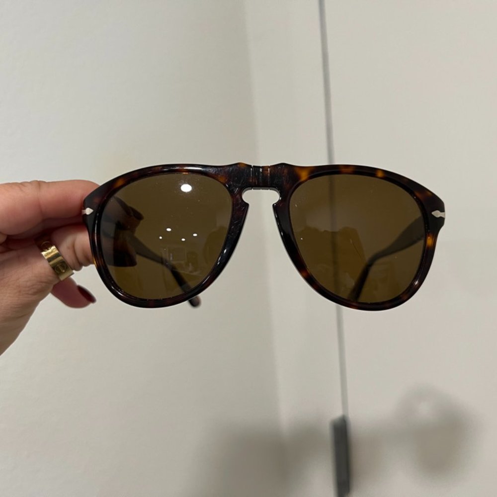 Steve Mcqueen -  Persol - Tortoise Large Folding Polarized Sunglasses